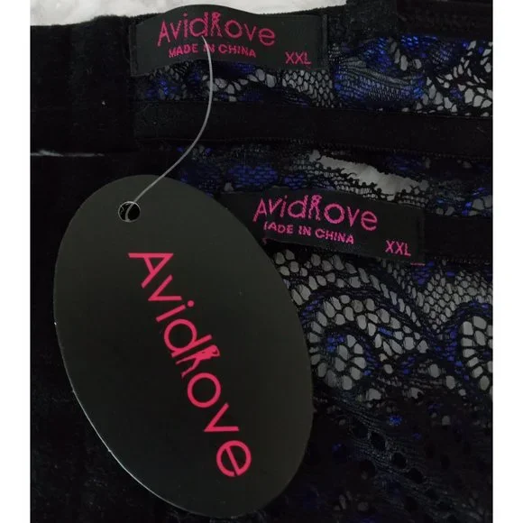 NWT Avid Love 3Pcs/Set Lace Floral Bra+G-string Panties+Garter Belt Plus XXL - Picture 8 of 10